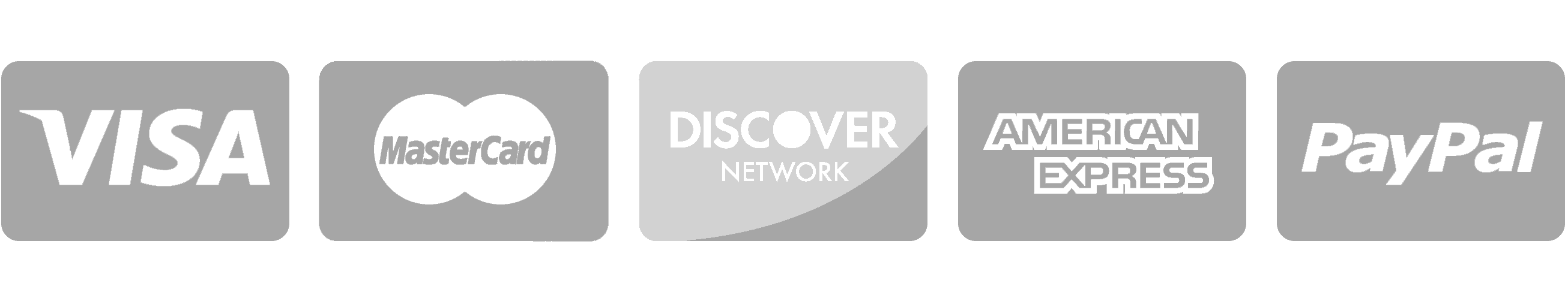 Visa MasterCard Discover American Express Paypal Visa MasterCard Discover American Express Paypal